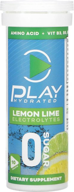 Play Hydrated, Getränkepulver, Elektrolyte, Zitrone-Limette, 10 Stück - Bild 1