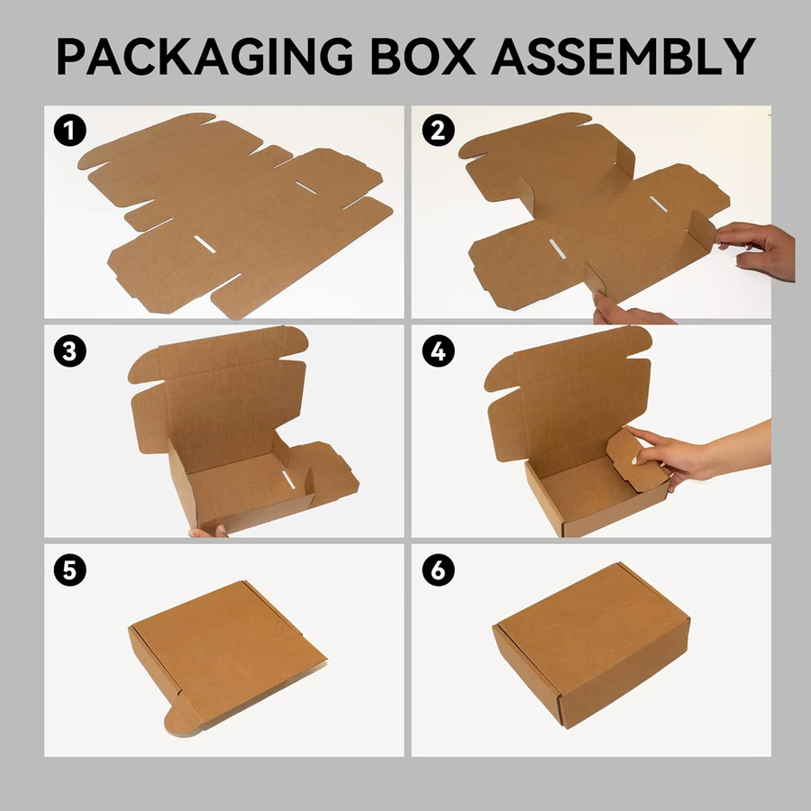 10 quadratische Versandkartons aus Wellpappe in Braun für Verpackung und Umzug - Bild 3