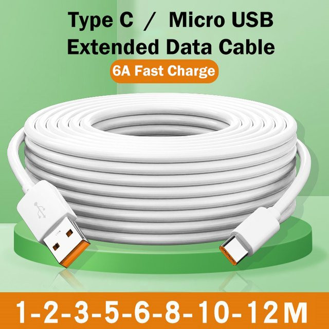Lann USB Typ C und Micro USB Schnellladekabel 66W in Weiß - Bild 1