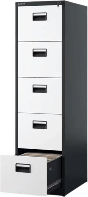 JAN NOWAK Hängeregisterschrank SARA mit 5 Schubladen, abschließbar, Anthrazit-Weiß, B/T/H: 163 x 46 x 62 cm - Bild 1