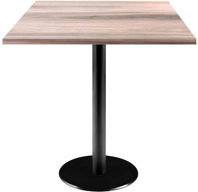 RestooTab Tisch Rome quadratisch in Eiche und Hellgrau mit schwarzem Gestell, B/T/H: 70 x 70 x 75 cm - Bild 1