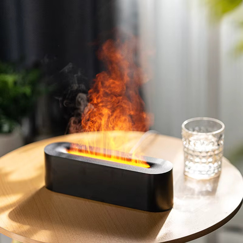 Kinscoter Aromatherapie Diffusor mit simulierter Flamme, USB Luftbefeuchter und Desktop Reiniger in Weiß - Bild 4