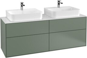V&B Waschtischunterschrank Finion mit Wandbeleuchtung in Weiß, B/T: 160 x 50,1 cm - Bild 1