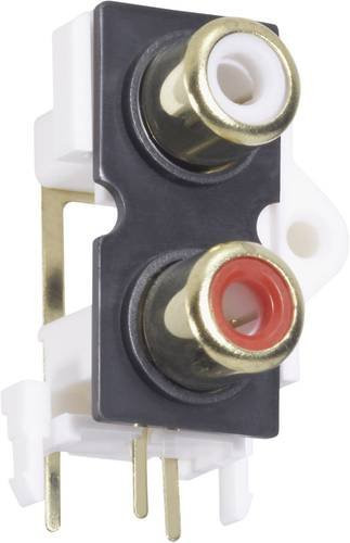 BKL Electronic 072384 Cinch-Steckverbinder Buchse vertikaler Einbau, 2 Polzahl, Gold, Rot, Weiß - Bild 1