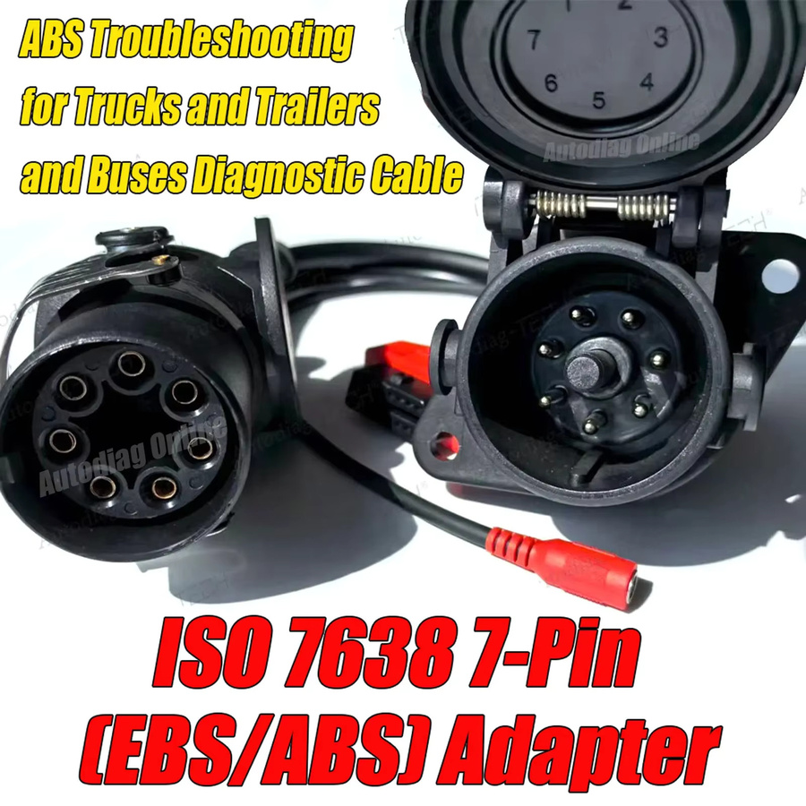 ISO 7638 EBS/ABS-Diagnosekabel für Bosch, Wabco und Knorr Wabco LKW mit USB-C Anschluss, Farbe: Schwarz - Bild 2