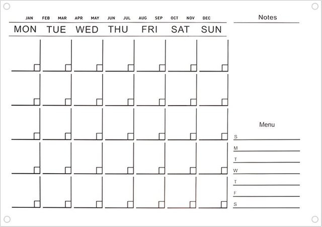 Wiederverwendbarer Monatskalender aus Acryl als Whiteboard Wandplaner in Transparent für Studium und Organisation - Bild 1
