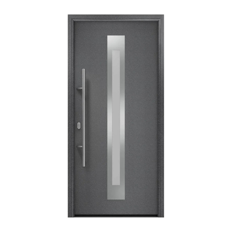 EcoStar Haustür Isopro IP 770S in Anthrazitmetallic mit Glaseinsatz, B: 110 cm, H: 210 cm, DIN Links - Bild 2