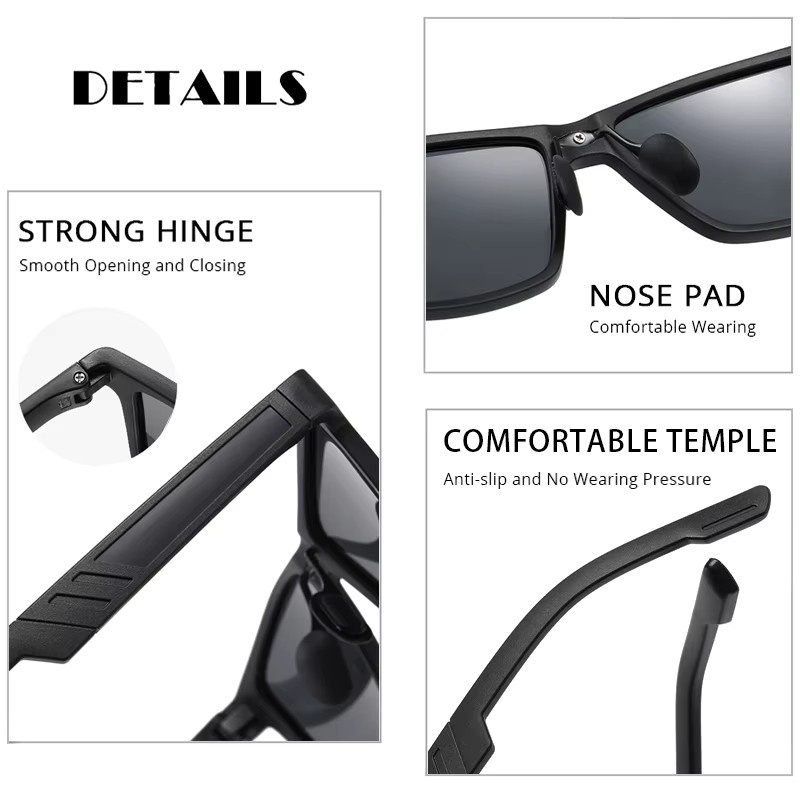 FUQIAN Sonnenbrille, square, Vollrand, Kunststoff, schwarz, Herren - Bild 4