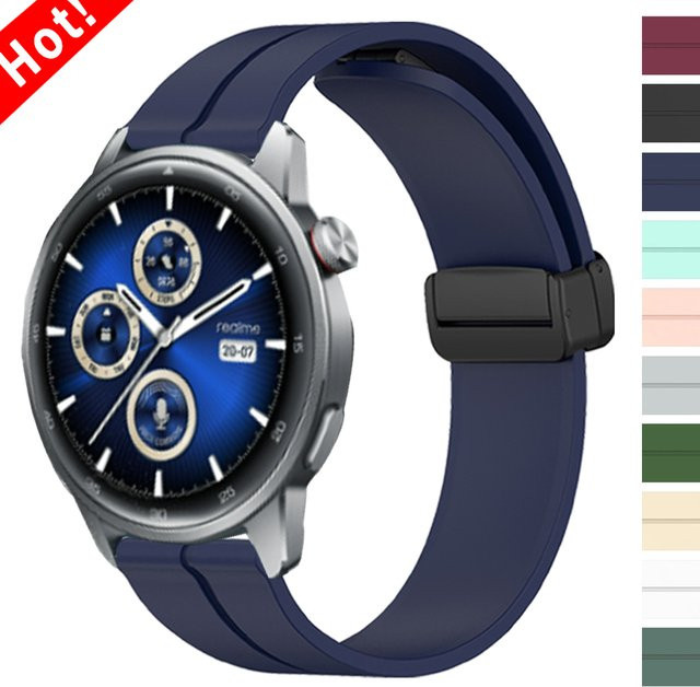 Realme Uhrenarmband Silikon, 22 mm, Schwarz, Magnetische Schnalle - Bild 1