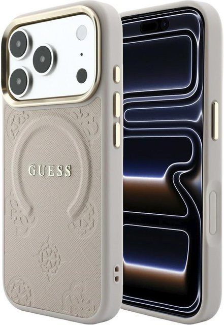 Guess MagSafe-Hülle Saffiano Peony Ring für Apple iPhone 18 Pro und iPhone 17 Pro in Rosa - Bild 1