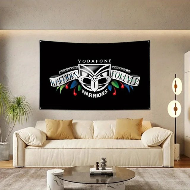 VIKAMA Neuseeland Warriors Flagge Auckland NRL Rugby Wandbehang Stoff, Mehrfarbig, B: 60 cm, H: 40 cm - Bild 1
