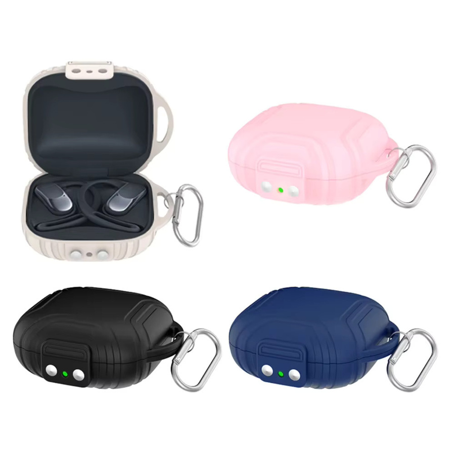 Stoßfeste Silikon Schutzhülle für Shokz OpenFit Air (T511) Kopfhörer in Schwarz - Bild 2