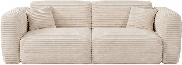 Maison Céphy Schlafsofa Pogni in Beige mit Breitcord-Samt, Breite: 240 cm - Bild 1