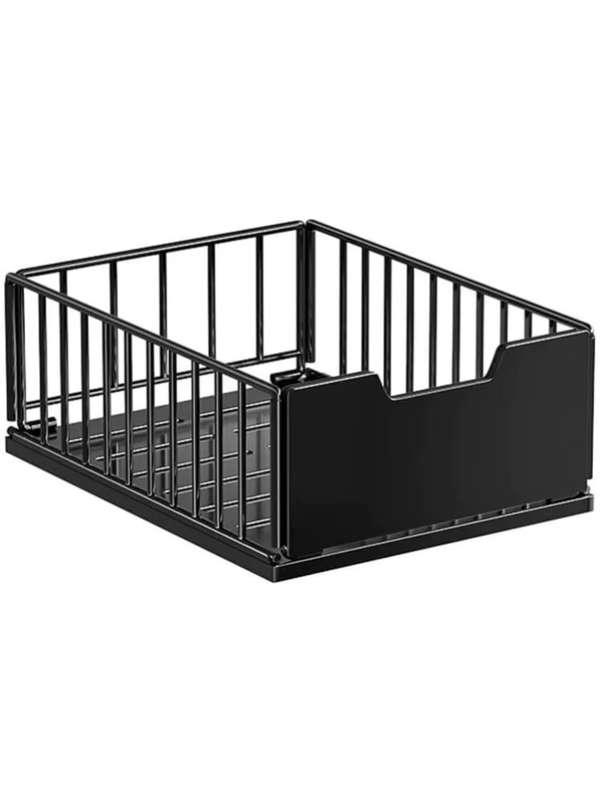 Garvee Metall Auszugsschrank-Organizer Schwarz, Ausziehbare Schublade für Küchen- und Badezimmerschränke, B/T/H: 40,0 x 30,0 x 11,0 cm - Bild 6