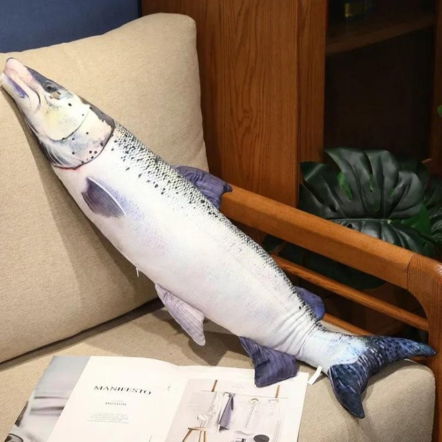 3D Simulationsfisch Plüschtiere, Plüschkissen, 80cm - Bild 1