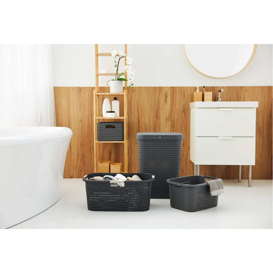 Wäschesammler Rotho Country anthrazit B/H/T: 32 x 57,2 x 42 cm - Bild 2