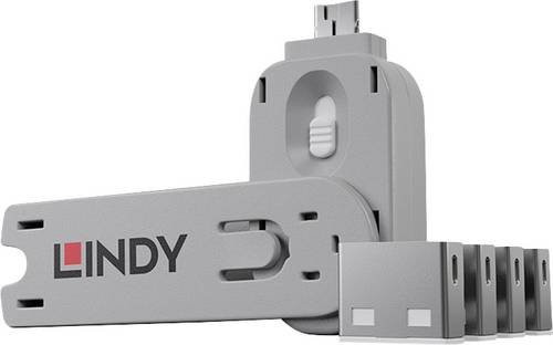 Lindy USB-A Port Schloss mit Schlüssel 4er Set in Weiß (40454) - Bild 1