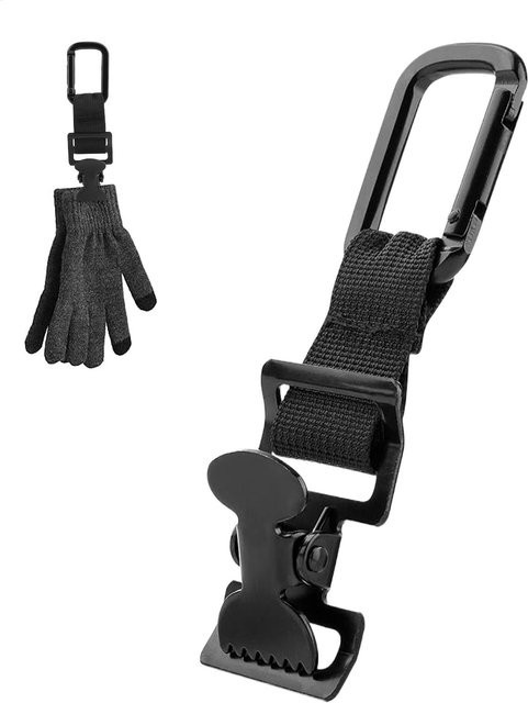 Robuste Arbeitshandschuh-Clips als Fäustlingsaufhänger und Sicherheitsklemme für Gürtel in Schwarz - Bild 1