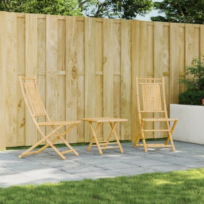 Vidaxl Gartenstühle aus Bambus 2er Set, braun, B/T/H: 46 x 66 x 99 cm - Bild 1