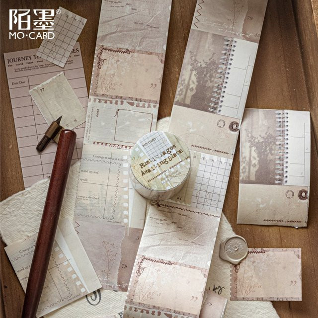 Vintage Washi-Tape mit beschreibbarem Gittermuster für dein Tagebuch, 1 Rolle, 5 x 200 cm - Bild 1