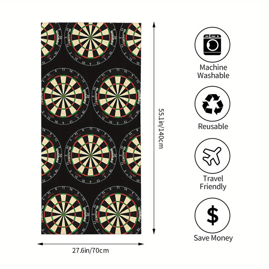 Strandtuch Dartscheibe Druck Mikrofaser schnelltrocknend und saugfähig B: 40 cm, H: 60 cm - Bild 5