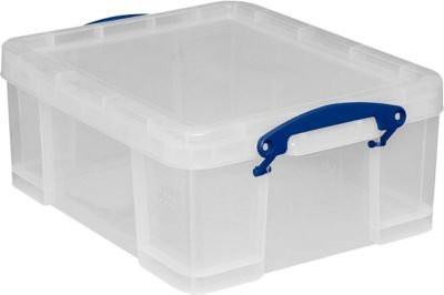 Really Useful Box Transportbox mit Deckel und Klappgriffen, transparent, Volumen 18 l, B: 39 cm, T: 48 cm, H: 20 cm - Bild 1