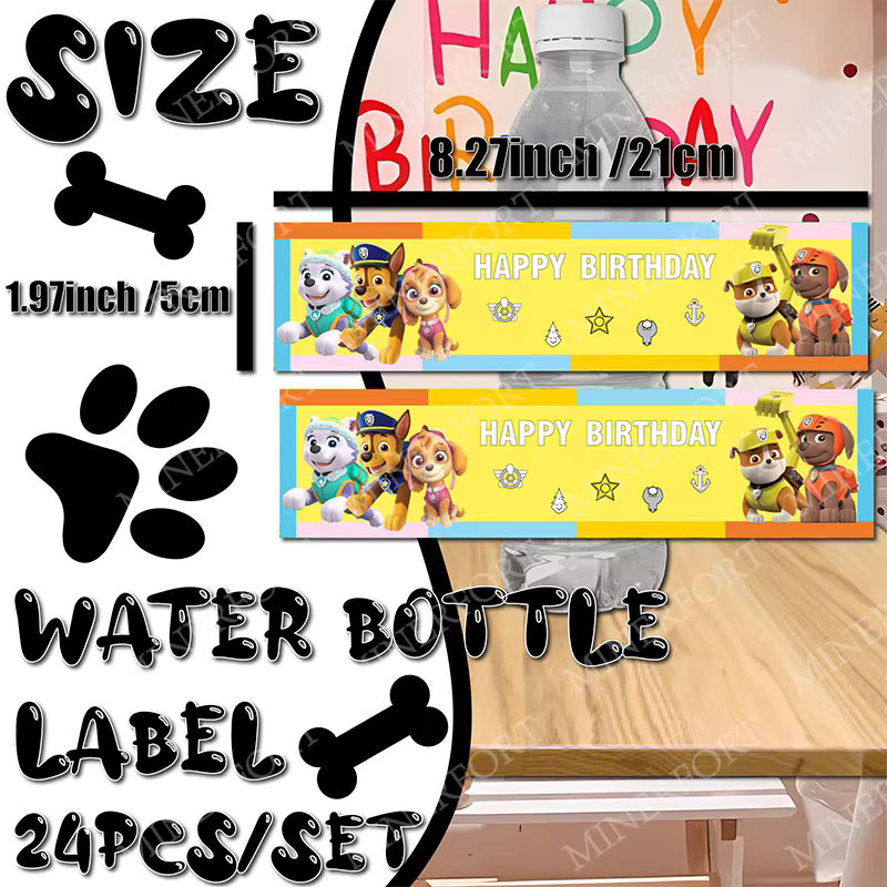 Paw Patrol Wasserflaschen-Etikettenaufkleber, Dekoration, DIY-Puzzle - Bild 2