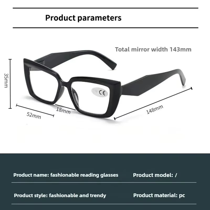 ERIKOLE Lesebrille, quadratisch, Vollrand, Kunststoff, Unisex - Bild 3