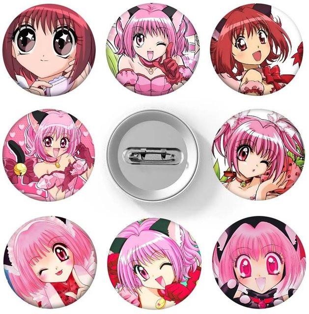 Abzeichen-Brosche Tokyo Mew Mew, Emaille, rund - Bild 1