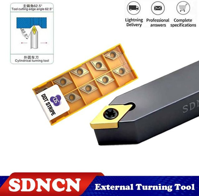 SDNCN1212H07 und SDNCN1212H11 Externer Drehträger aus Stahl für CNC-Drehmaschinen mit DCMT Hartmetall-Einsätzen - Bild 1