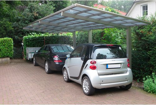 Ximax Doppelcarport Linea-80 Tandem in Edelstahl-Look, Breite: 272,6 cm, Tiefe: 982,6 cm - Bild 3