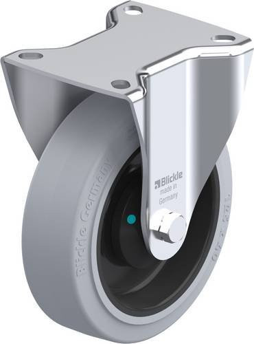 Blickle Bockrolle B-POEV 125KAD-SG aus Stahl und Kunststoff, grau/schwarz, Rad-Durchmesser: 125 mm, Tragfähigkeit (max.): 250 kg - Bild 1