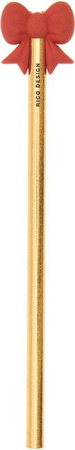Rico Design Paper Poetry Bleistift mit Schleife in Gold aus Holz