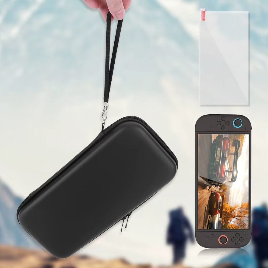 Tragbare Aufbewahrungstasche für Nintendo Switch 2 in Schwarz mit Displayschutz und kratzfestem Reißverschluss aus PU-Material - Bild 5