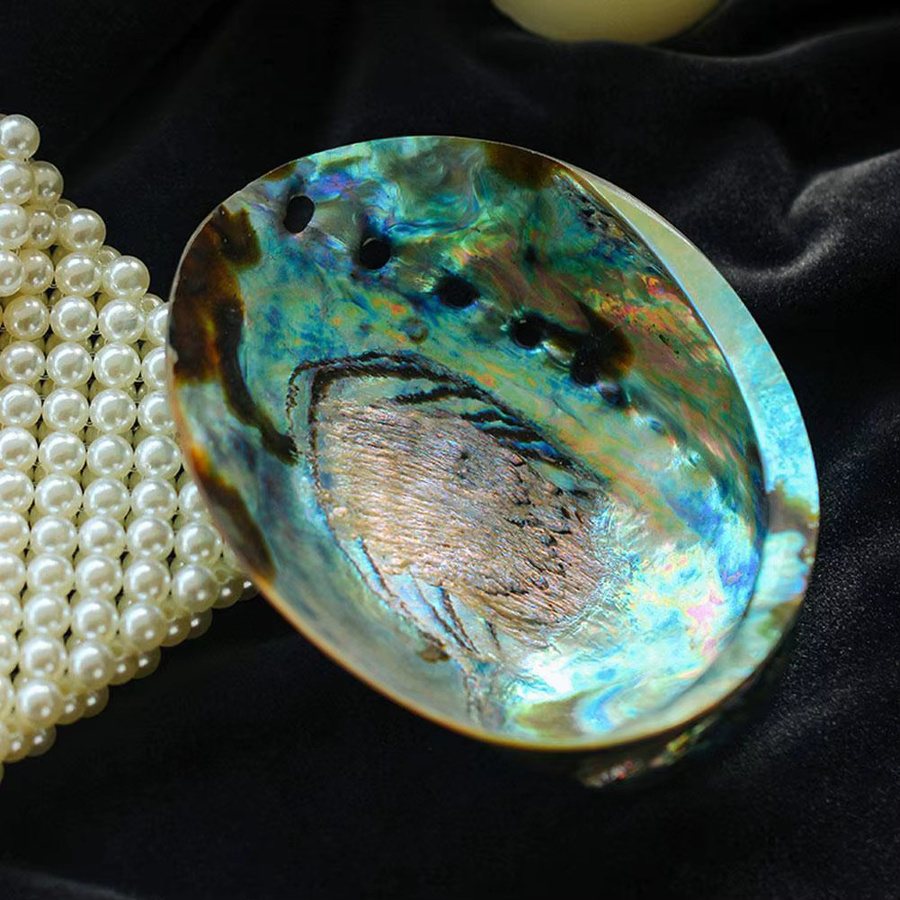 ORIGIFTS Salbei Räucherset aus polierter Paua Abalone Muschel mit Stativ-Ständer, Multicolor, Größe: 11-13 cm - Bild 2