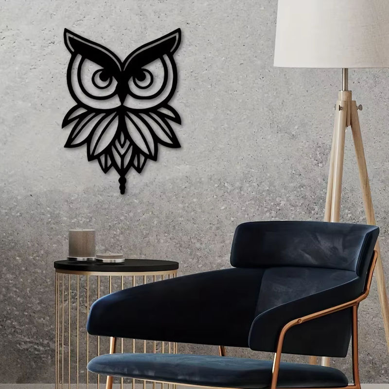 Hello young Wanddekoration Eule aus Metall in Schwarz, moderne Wandkunst für dein Zuhause - Bild 5