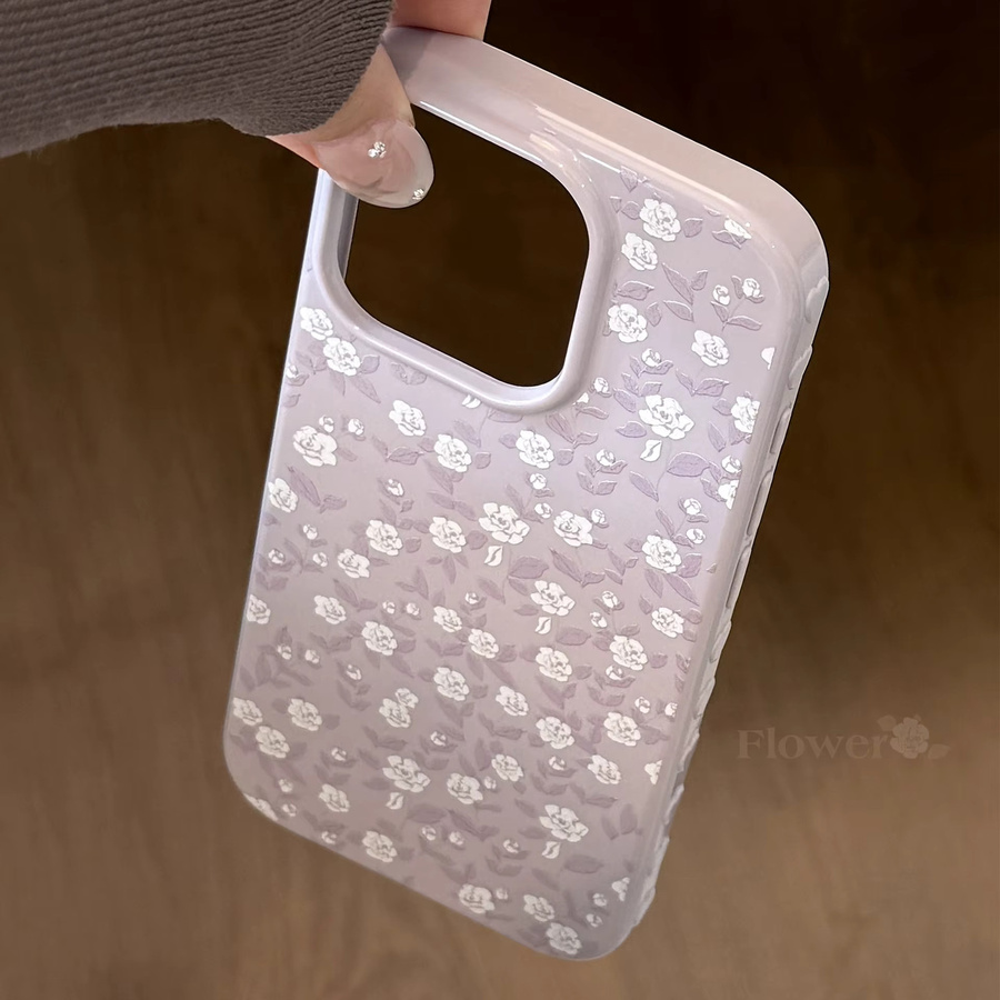 MUQGEW Handyhülle mit weißem Retro-Rosenmuster für iPhone 17 16 15 14 13 12 Pro Max, stoßfeste weiche Schutzhülle - Bild 2