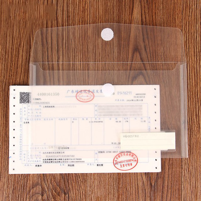 Kangbai Selbstklebende Transparente Kunststoff-Aufbewahrungstasche, Wasserdichte Dokumententasche und Visitenkartenhalter aus verdicktem Kunststoff, Farbe: Transparent - Bild 1