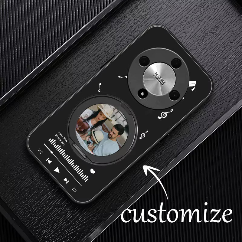Personalisierte Handyhülle mit Metallhalterung für Honor Magic 8, Magic7, Magic6 Lite, Magic5 Pro und Magic4 Ultimate in Schwarz - Bild 5