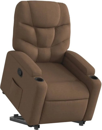 vidaXL Relaxsessel mit Aufstehhilfe in Braun aus Stoff für Senioren
