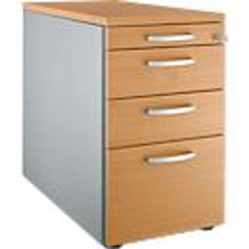 Schäfer Shop Genius Standcontainer 1336 mit Rundgriff, B: 43,5 cm, H: 71,7 cm, weißalu/Buche-Dekor - Bild 2