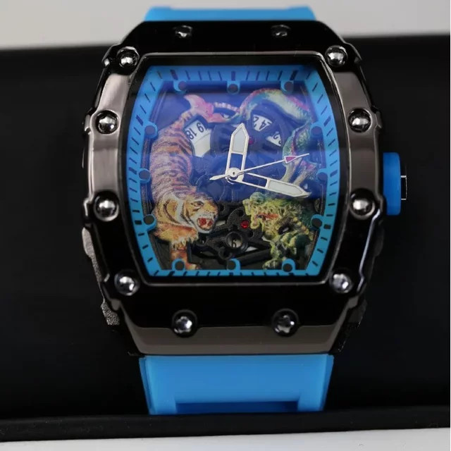 STARPERISH Armbanduhr Quarz, Tonneau, Schwarz, Kautschuk, Herren - Bild 1