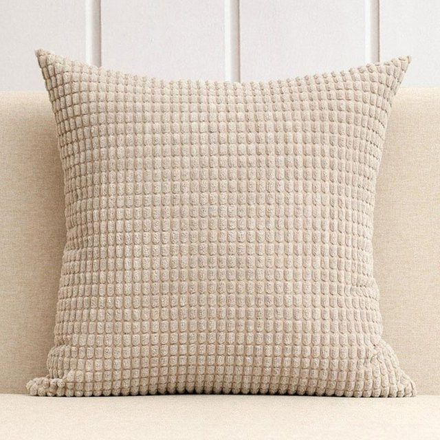 Yiran Furniture Kissenbezug aus Cord in Beige, Quadratisch, B/T/H: 45 x 45 x 45 cm - Bild 1