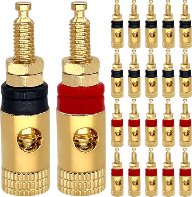 2/4er Set HIFI Gold beschichtete Kupfer Lautsprecher Binding Post Weibliche Banana Stecker Audio Terminal Anschluss - Bild 1