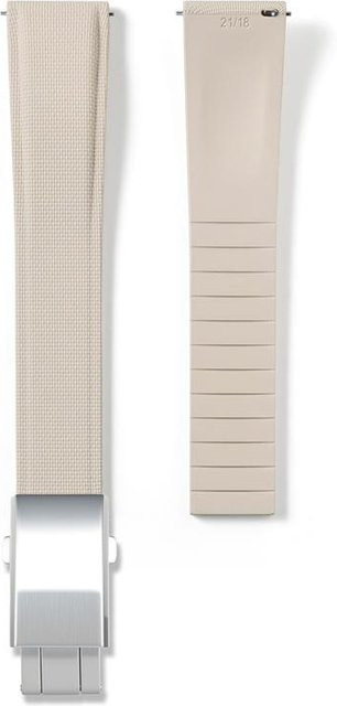 PINSENDA Uhrenarmband FKM-Gummi, 21mm, beige/silber, Herren - Bild 1