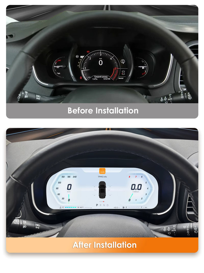 OSSURET Digitales 12,3 Zoll Display für Renault Koleos 2016-2020 mit Android Auto und Carplay in Schwarz - Bild 2