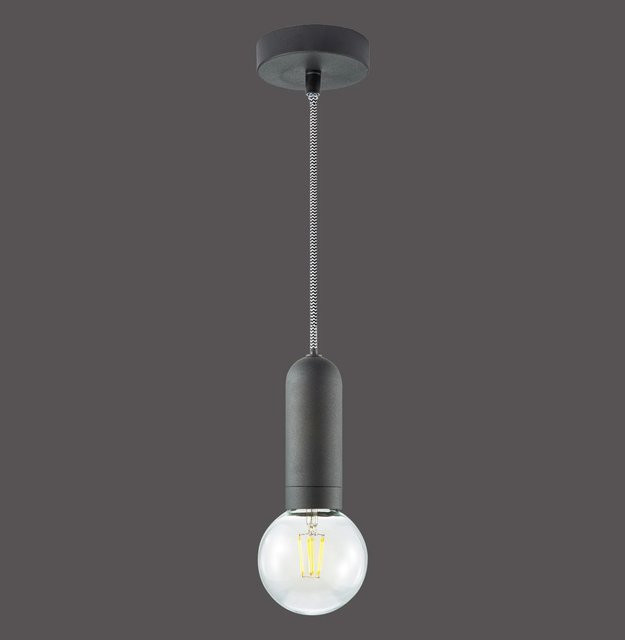 Just Light. Pendelleuchte Turn 1-flammig Schwarz, Retro Design, E27, höhenverstellbar - Bild 1