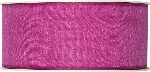 Halbach Organzaband Pink transparent Breite: 4 cm, Länge: 5 m - Bild 1