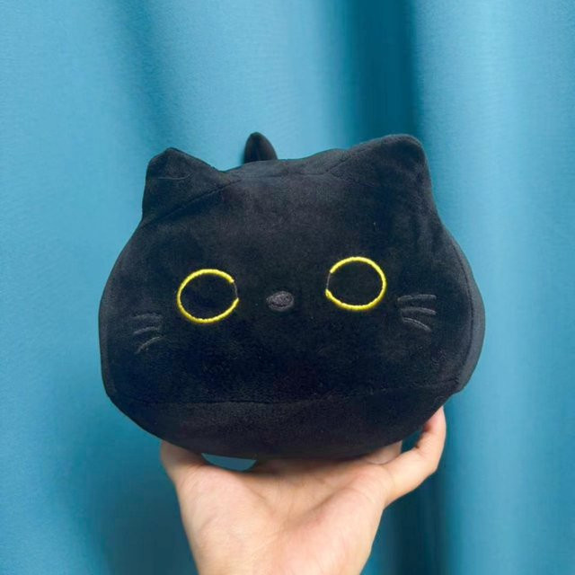 Yiran Health & Beauty Kawaii Schwarze Katze Plüschtier, 13cm, ab 3 Jahre - Bild 1