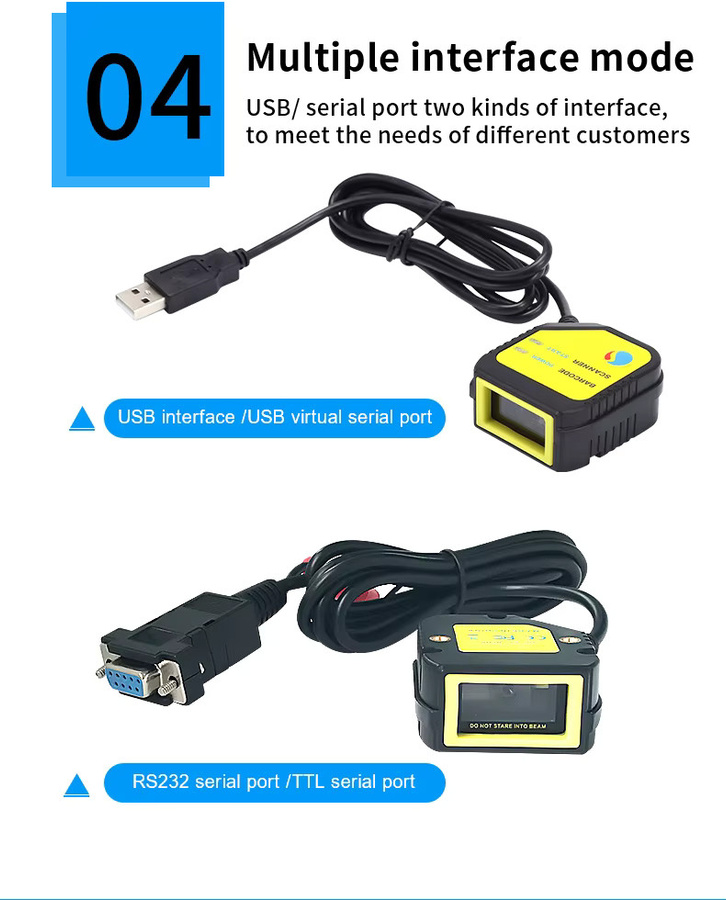 YPRXBD Wired QR-Code Scan Modul mit USB und Serial TTL Support für 1D und 2D Codes - Bild 4